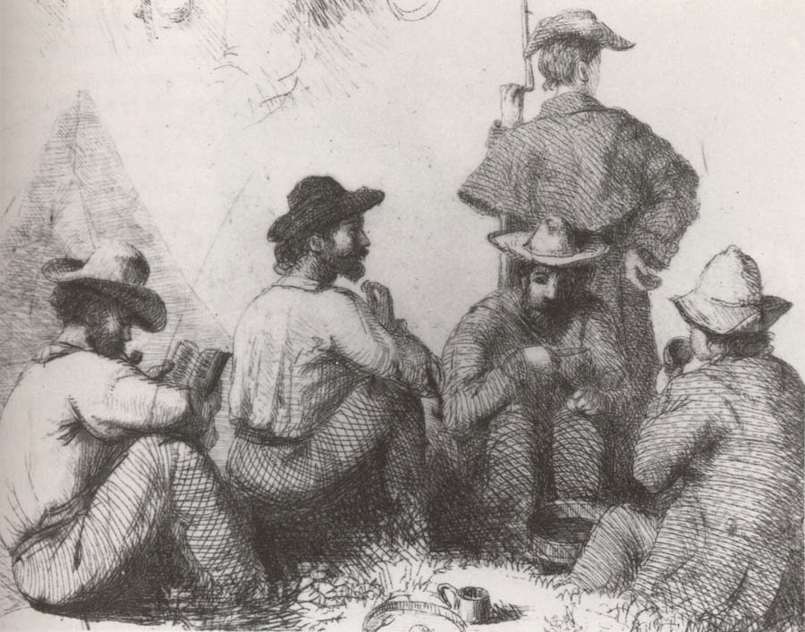 Camp Scenes,Five Soldiers